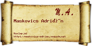 Maskovics Adrián névjegykártya